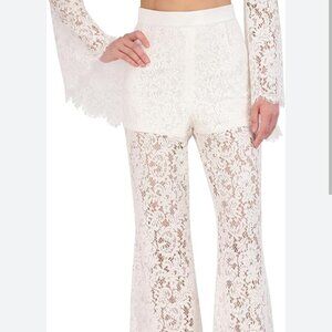 BCBGMAXAZRIA Womens Pull on Flare Leg Lace Pant